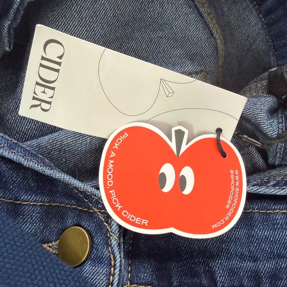 Cider Blue Denim Women's Wide Leg Overalls Size OXL - Picture 8 of 8